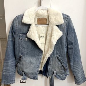 BRAND NEW LUCKY BRAND DENIMN JACKET WITH FUR